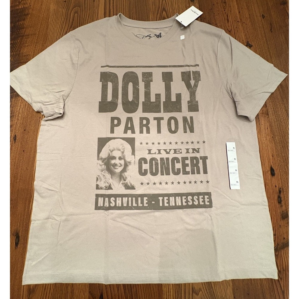 Goodfellow & Co. Men's Dolly Parton Graphic Short Sleeve T-Shirt Taupe XL  NWT